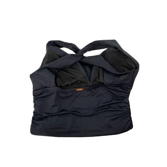 Ralph Lauren Plus Black Tummy Control Halter One Piece Swimdress 18W Slimming - Picture 4 of 10